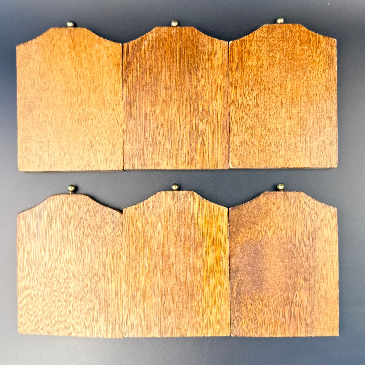 Vintage bordskåner sæt i træ – kaminur design med kork underlag, 1960-1970'erne