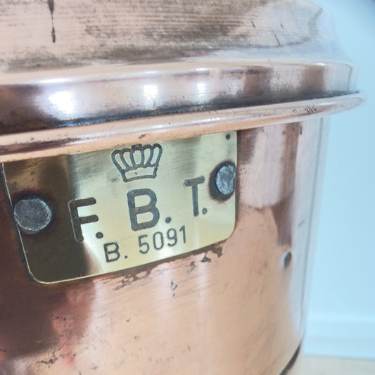 Original kobber militær brandspand – Kaj - Dansk militær - F.B.T. Forsvarets Bygningstjeneste