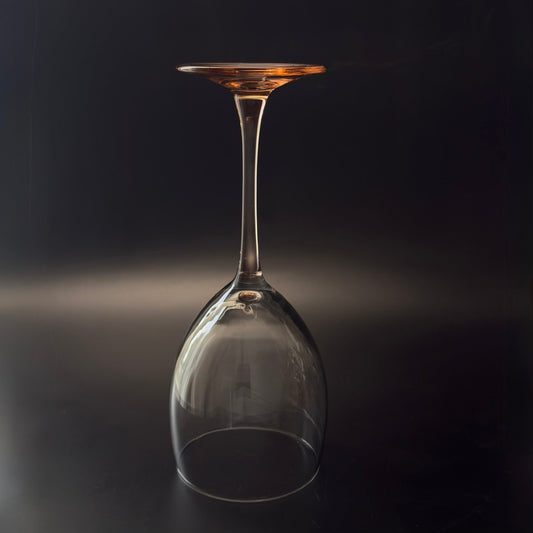 Luminarc rødvinsglas med rosafarvet stilk – fransk vintage - Frøken Lilly