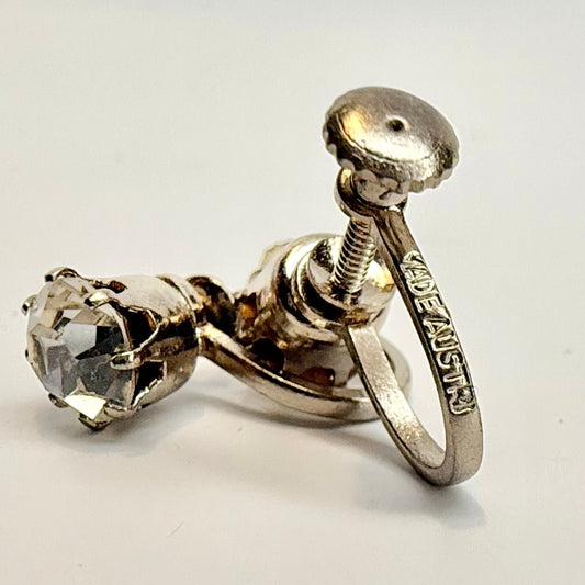 Vintage øreringe fra Østrig med facetslebne krystalsten, skruelås - screw back - Frøken Lilly