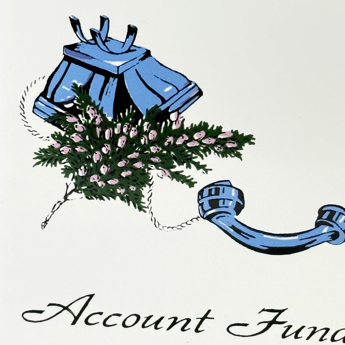 Vintage sparebøsse "Account Fund" i metal med emaljeret front