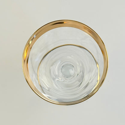 Lyngby Glas Tosca rødvinsglas med bred ciseleret guldkant, 12 cm