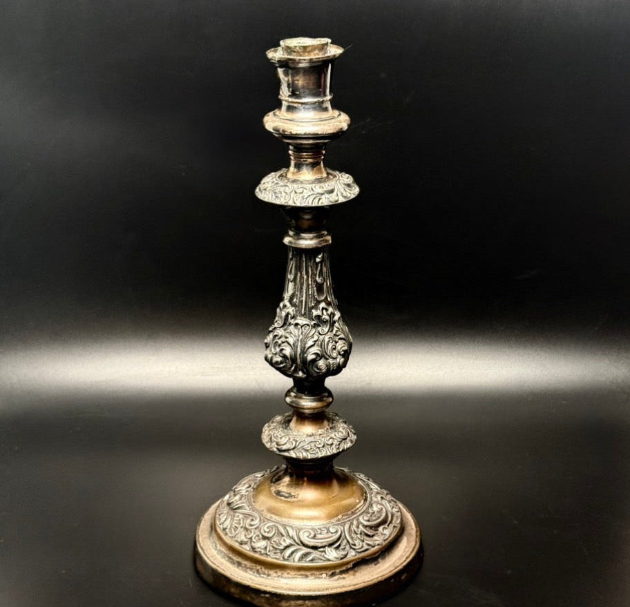 Antik sølvplet lysestage i victoriansk stil – ca. 1850-1900 – 31,5 cm
