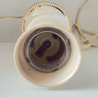 Italiensk ældre porcelænslampe med blomster – 23 cm