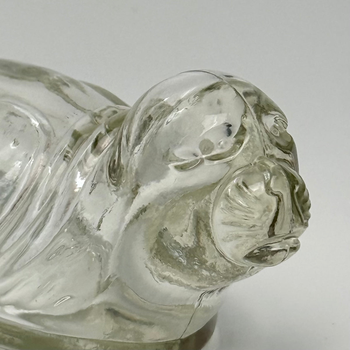 Vintage tysk Seehund figurflaske i glas med prop