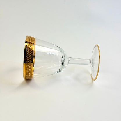 Lyngby Glas Tosca rødvinsglas med bred ciseleret guldkant, 12 cm