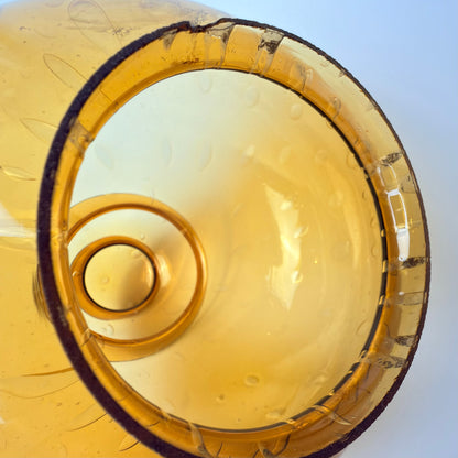 E.S. Horn, original udendørs væglampe med ravfarvet glaskuppel – dansk vintage 1970’er