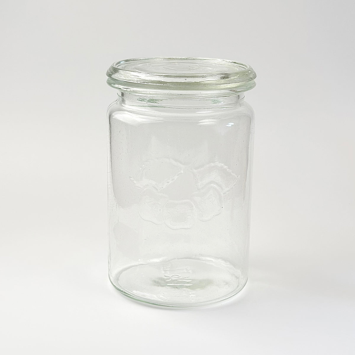 Kastrup Glasværk henkogningsglas 18,5 cm – gammelt sylteglas med glaslåg