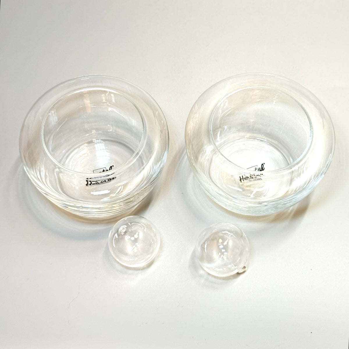 Herstal design glas med glaskugle – sæt med 2 stk dekorationsglas