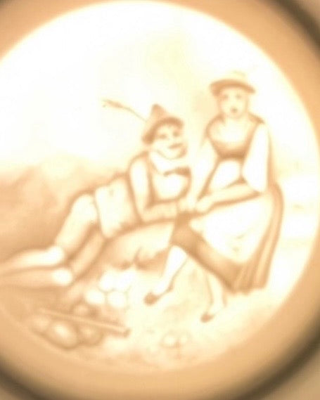 Lithophan-Bierkrug aus Porzellan mit Zinndeckel, 1930er-1940er Jahre