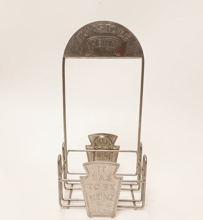 Vintage Heinz flaskeholder / condiment caddy i metal – “It Has To Be Heinz”