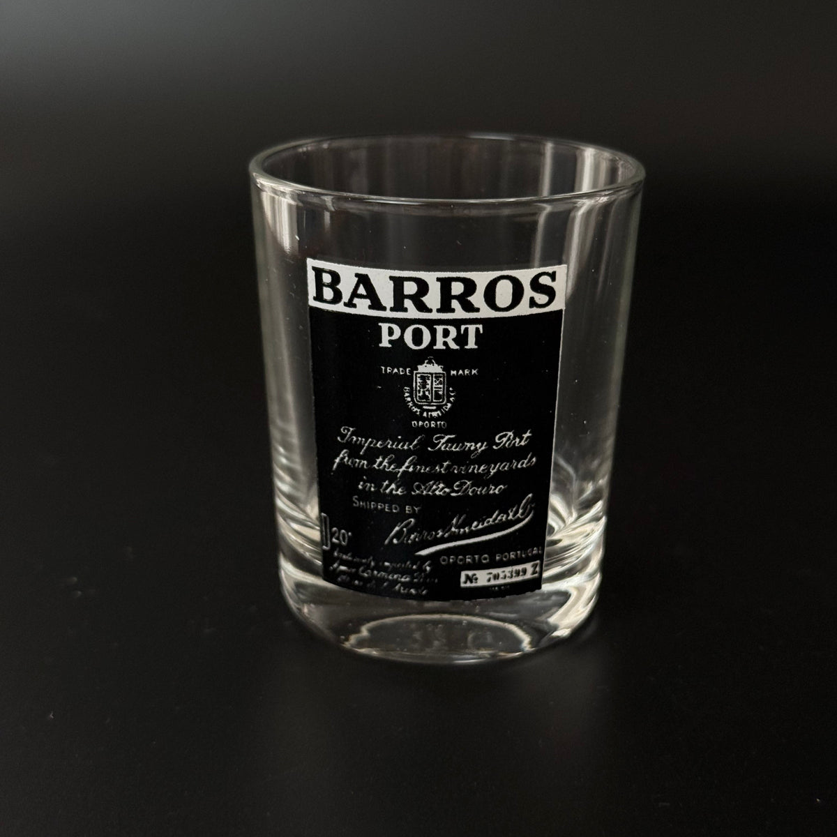 Vintage portvinsglas med tryk 