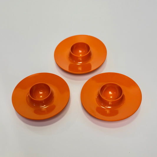 Rosti Mepal æggebægre, style Copenhagen, retroorange U115, 1960'erne – sæt af 2 plus 1 