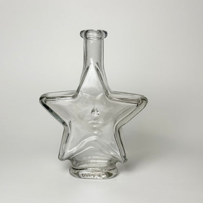 Vintage Stern-Karaffe aus Klarglas mit Gesicht – 18 cm