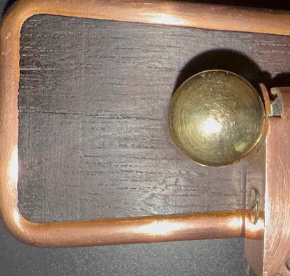 Dansk vintage væglampe i rosentræ og kobber – justerbar arm – 1960'erne
