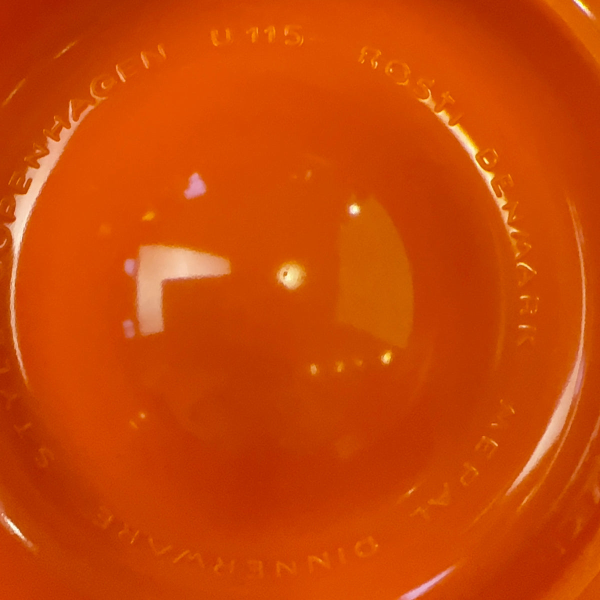 Rosti Mepal æggebægre, style Copenhagen, retroorange U115, 1960'erne – sæt af 2 plus 1 