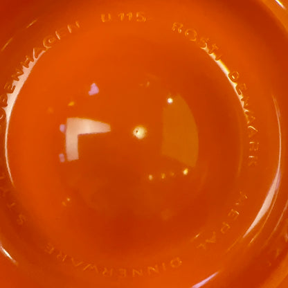 Rosti Mepal æggebægre, style Copenhagen, retroorange U115, 1960'erne – sæt af 2 plus 1 