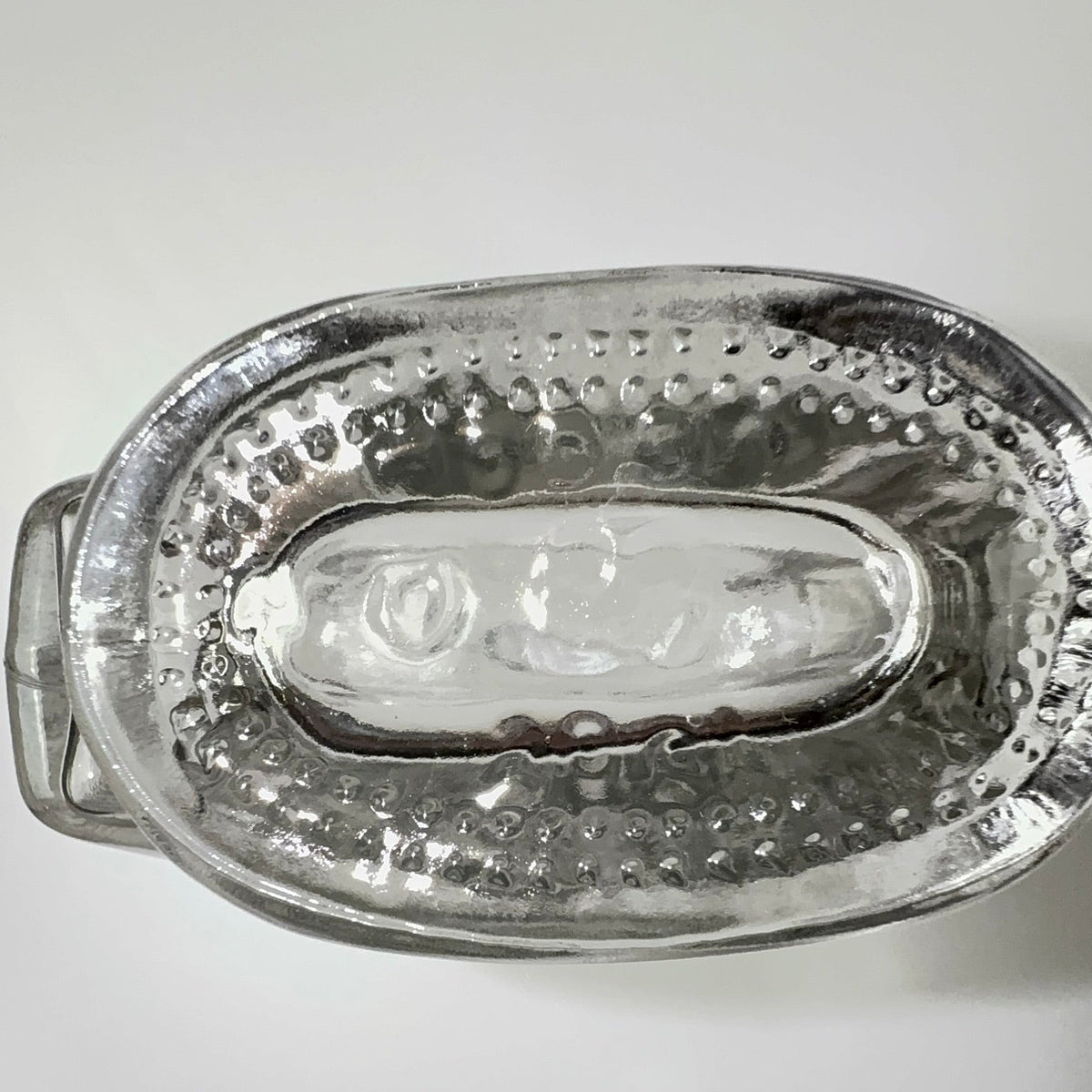 Vintage stjerne karaffel i klart glas med ansigt – 18 cm