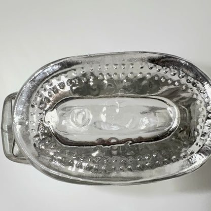 Vintage stjerne karaffel i klart glas med ansigt – 18 cm