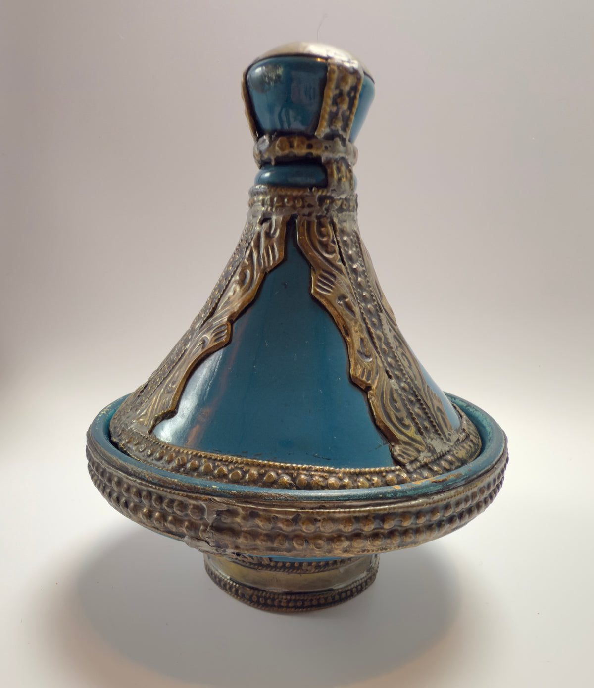 Einzigartiges marokkanisches Deko-Set mit Glasflakon, Miniatur-Tajine und Teekanne