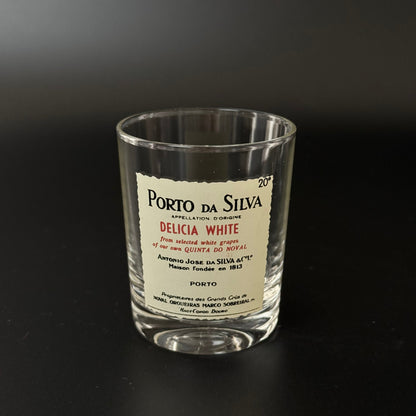 Vintage portvinsglas med tryk 