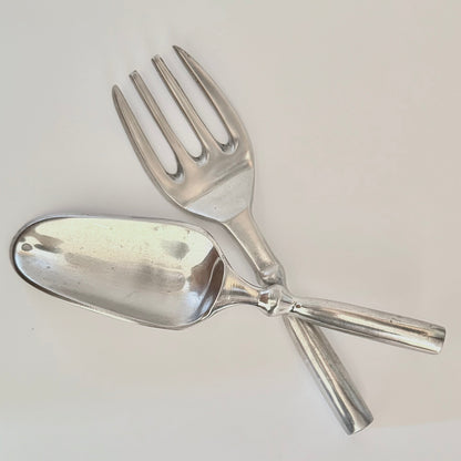 Vintage serveringssæt i støbt aluminiumslegering – mid-century stil