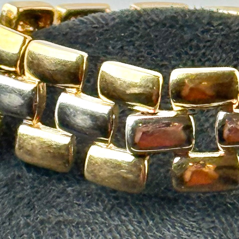Vintage tofarvet armbånd i guld- og sølvfarvet metal