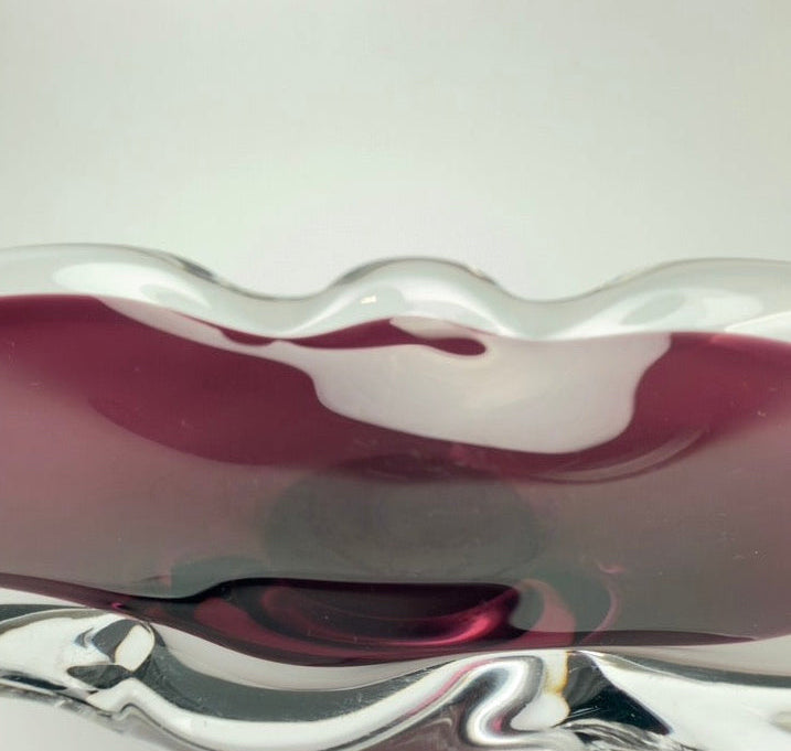 Åfors kunstglas skål model 1739 “Lila” svensk glasdesign 1960-70’erne