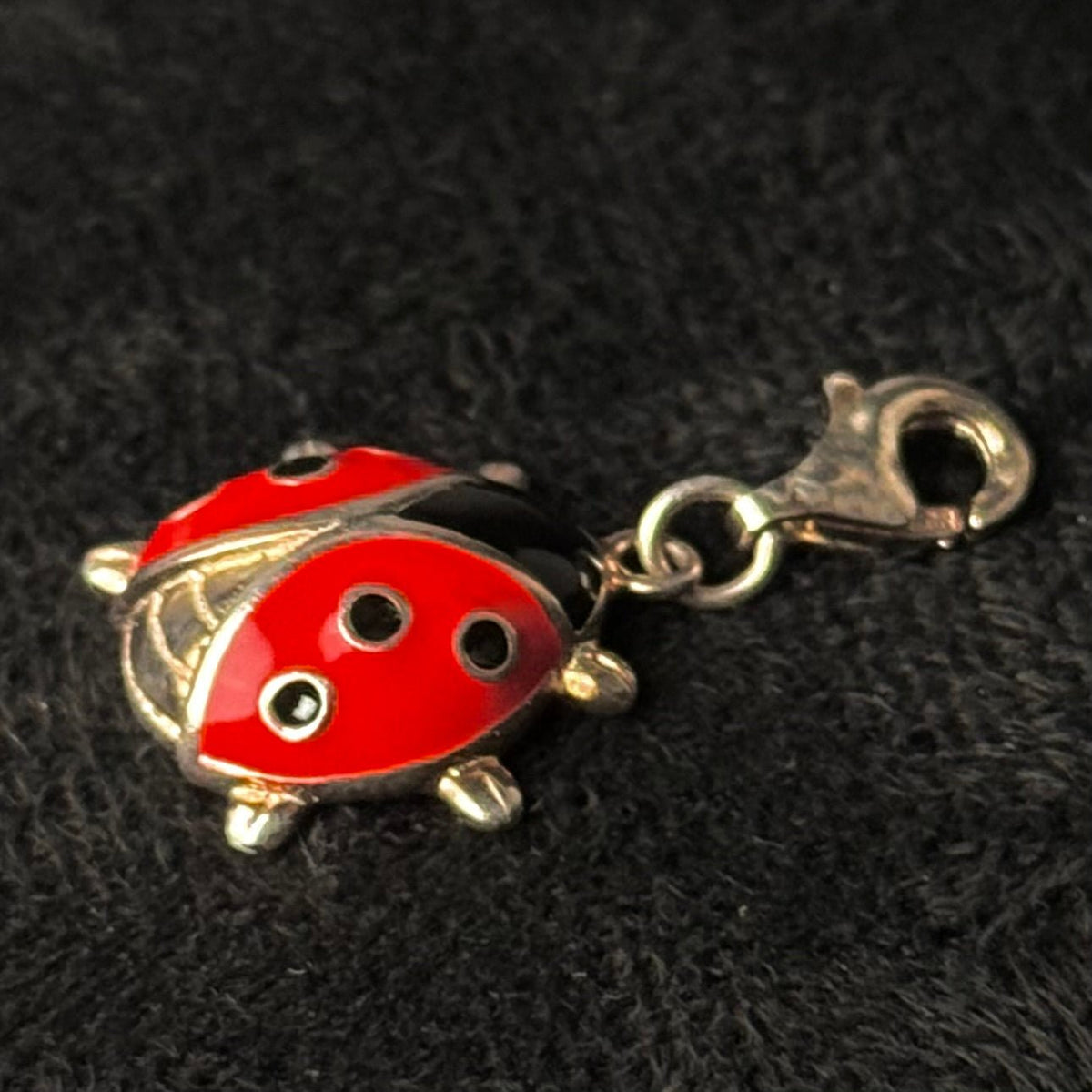 925 sølv charm mariehøne med rød emalje - Frøken Lilly