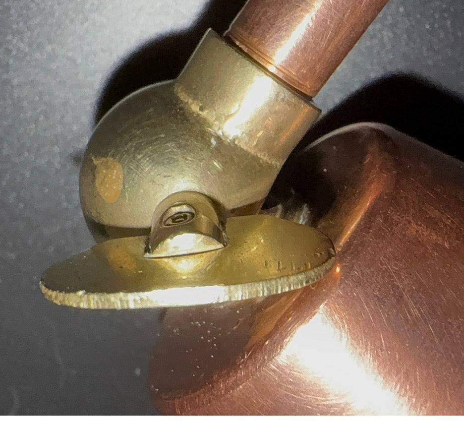 Dansk vintage væglampe i rosentræ og kobber – justerbar arm – 1960'erne