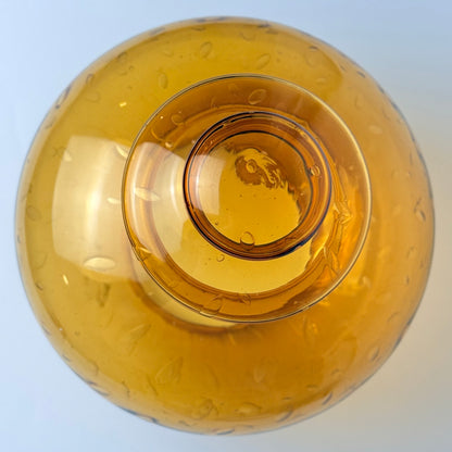 E.S. Horn, original udendørs væglampe med ravfarvet glaskuppel – dansk vintage 1970’er