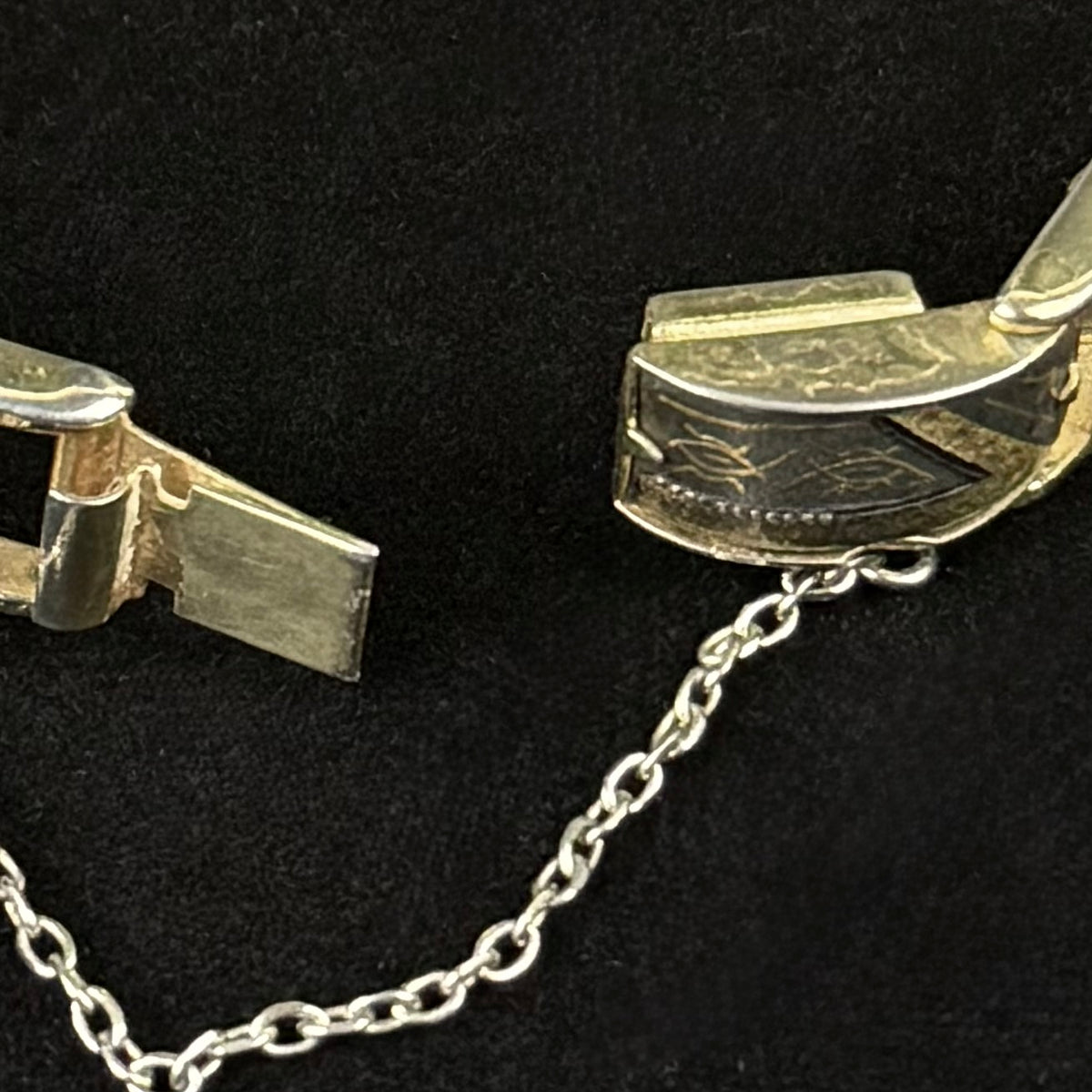 Vintage Toledo damascene armbånd med guldindlejring