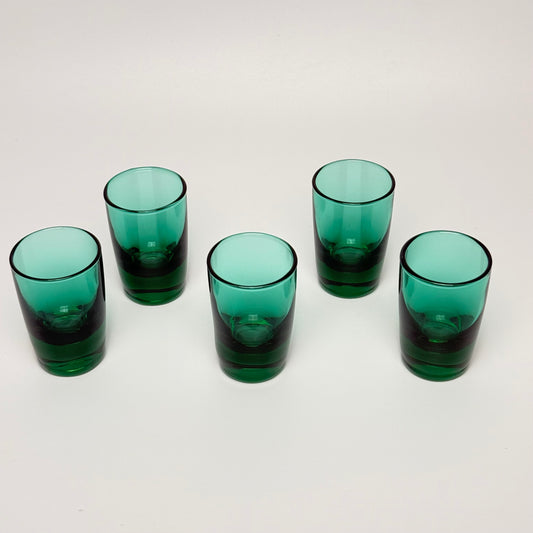 Hadeland "Kollen" cordial glasses – Willy Johansson – green/turquoise – 1960s – set of 5