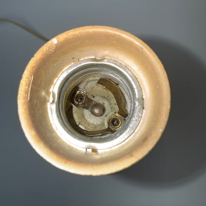 Vintage kombinationslampe massiv messing og rødt porcelæn – bord- og væglampe