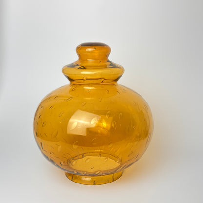 E.S. Horn Type 215 væglampe med ravfarvet glaskuppel – dansk vintage 1970’er