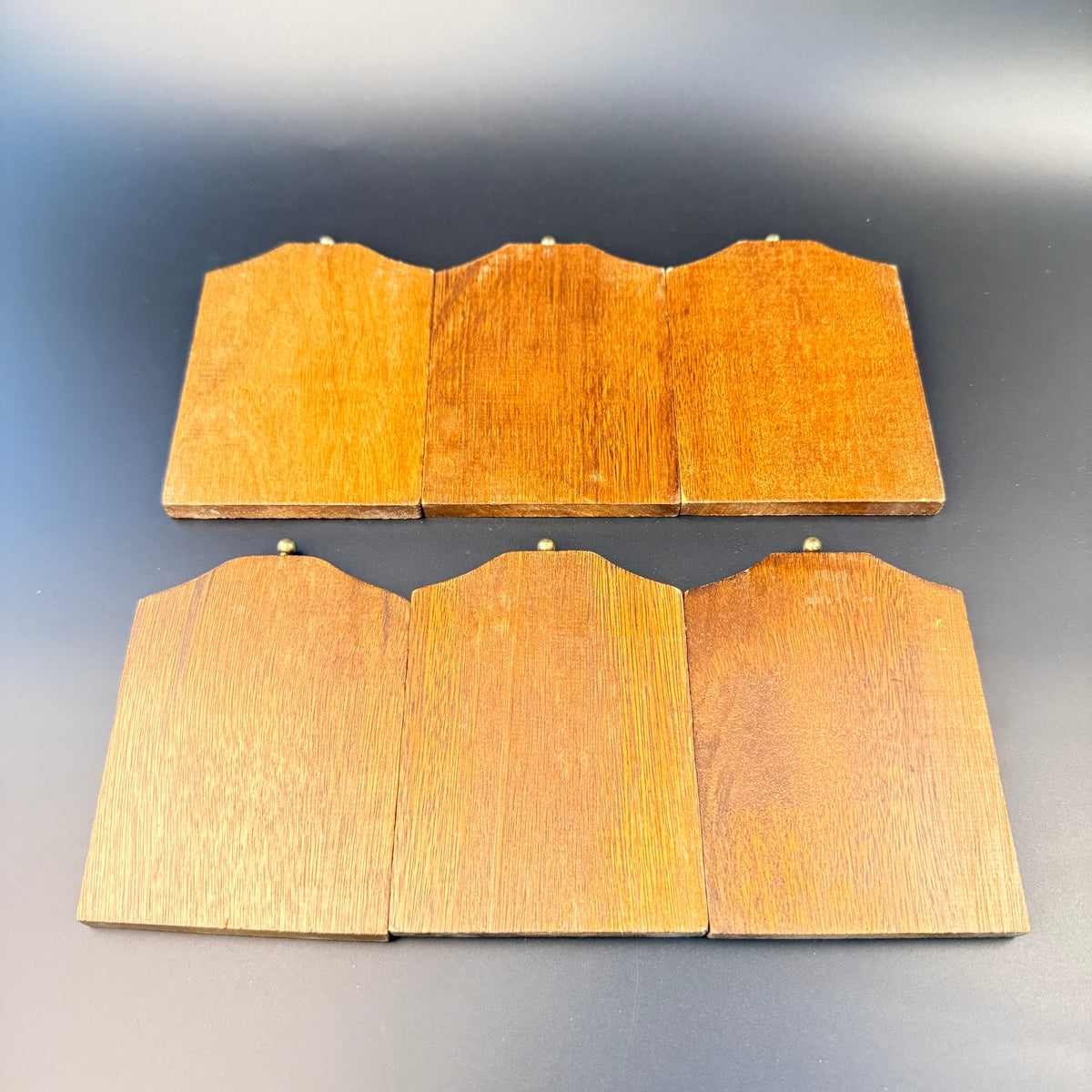 Vintage bordskåner sæt i træ – kaminur design med kork underlag, 1960-1970'erne