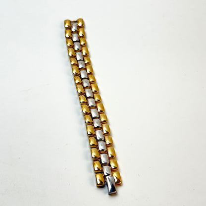Vintage tofarvet armbånd i guld- og sølvfarvet metal