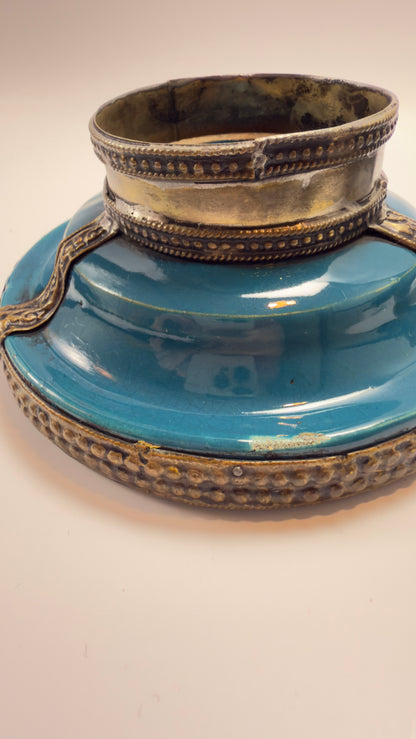 Einzigartiges marokkanisches Deko-Set mit Glasflakon, Miniatur-Tajine und Teekanne