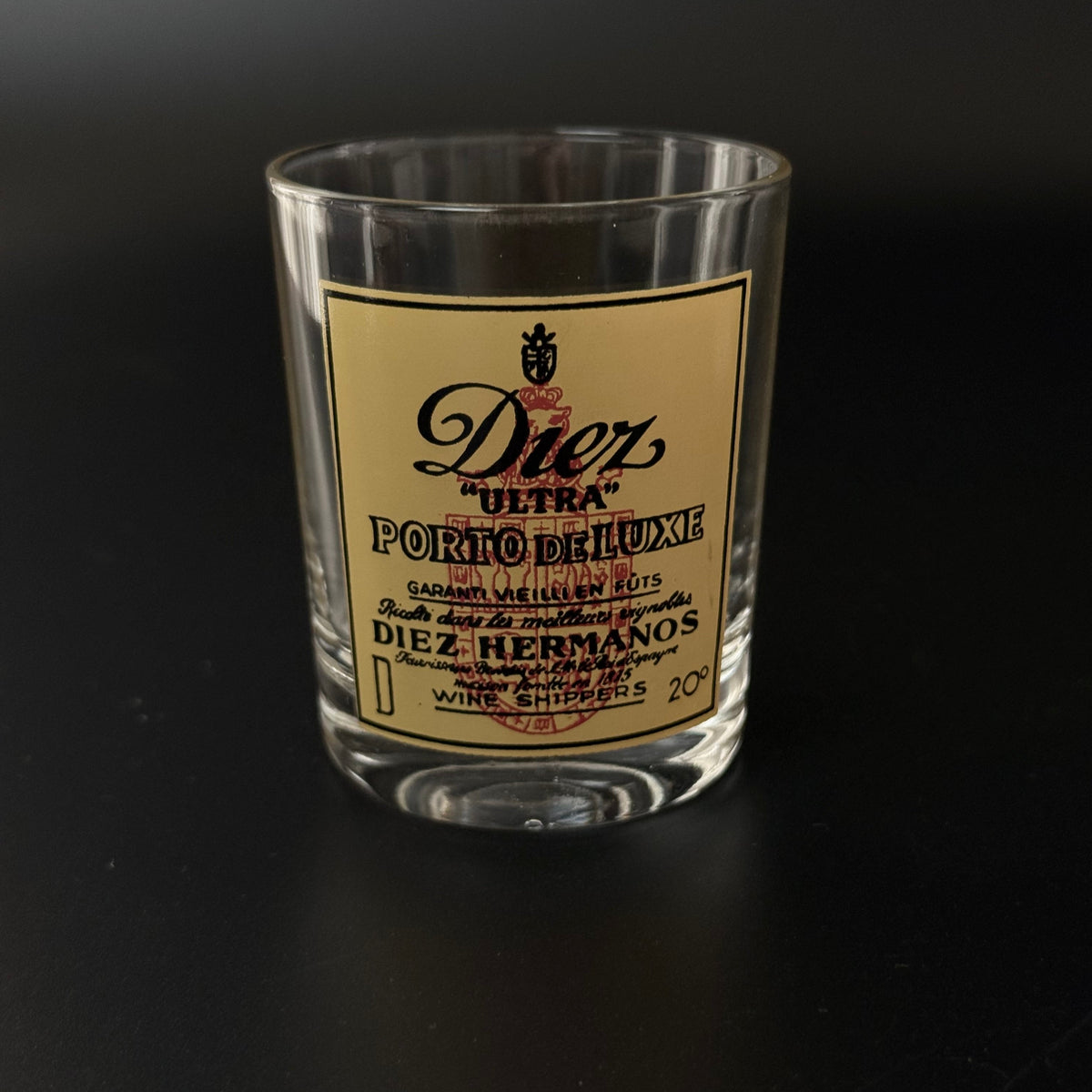 Vintage portvinsglas med tryk 