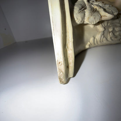Vintage vægkonsol med engel - cherub i polyresin 22 cm