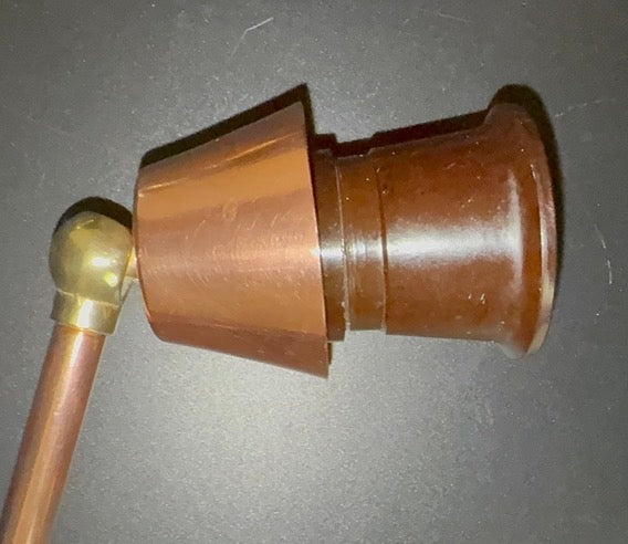 Dansk vintage væglampe i rosentræ og kobber – justerbar arm – 1960'erne