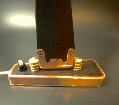 Dansk vintage væglampe i rosentræ og kobber – justerbar arm – 1960'erne