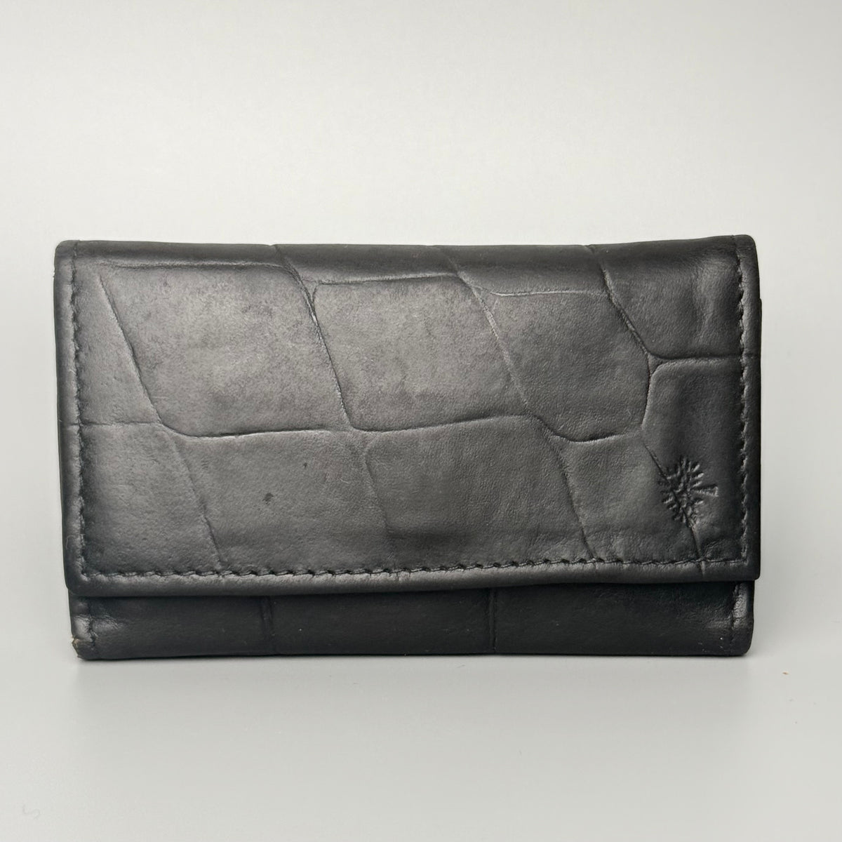 Mulberry nøgleetui i sort læder med Patchwork Croc-prægningerne