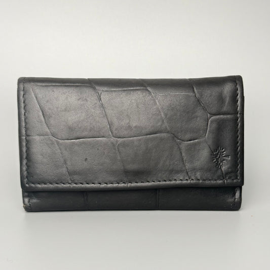Mulberry nøgleetui i sort læder med Patchwork Croc-prægningerne