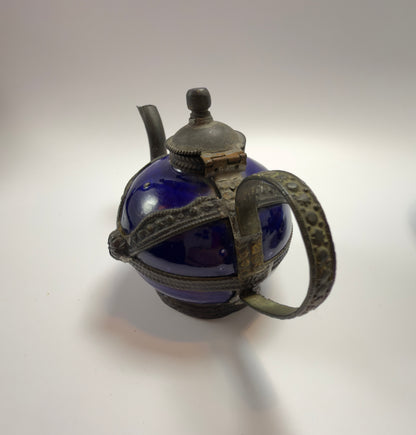 Einzigartiges marokkanisches Deko-Set mit Glasflakon, Miniatur-Tajine und Teekanne