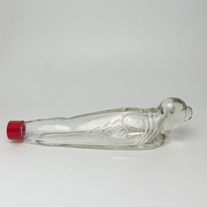 Vintage tysk Seehund figurflaske i glas med prop