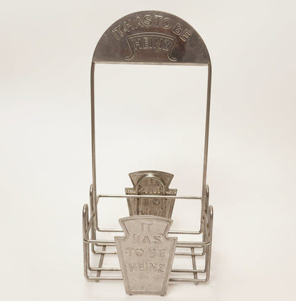 Vintage Heinz flaskeholder / condiment caddy i metal – “It Has To Be Heinz”