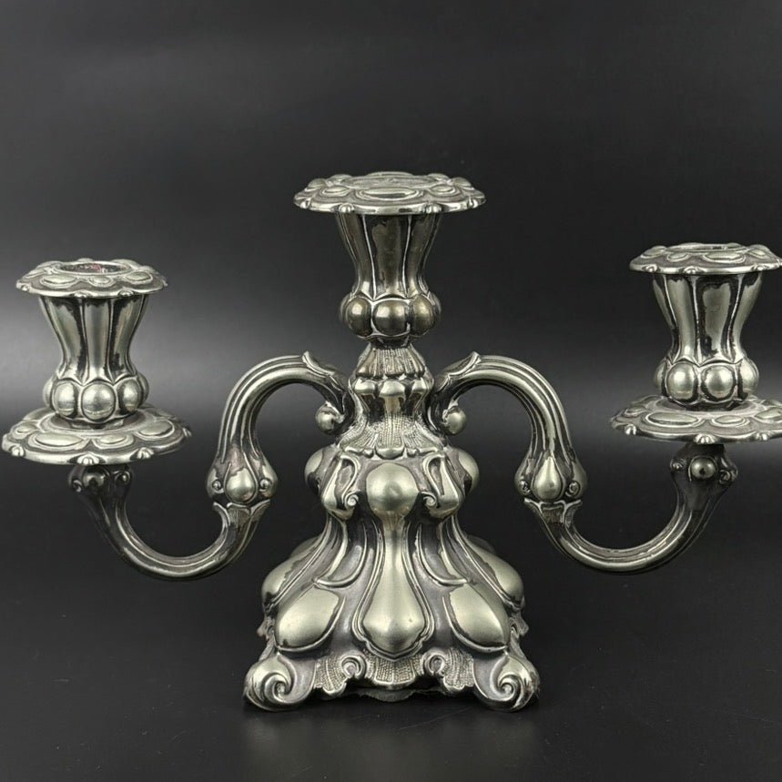 Antik Hans Jensen & Co. 3-armet kandelaber i EPNS – dansk vintage lysestage ca. 1920-1940 - Frøken Lilly