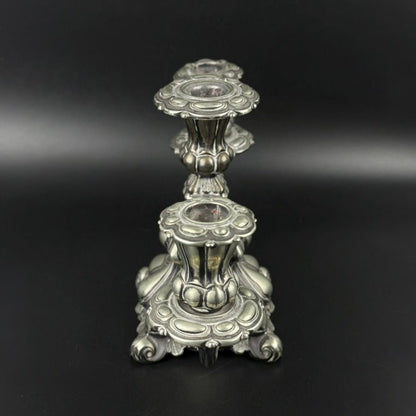Antik Hans Jensen & Co. 3-armet kandelaber i EPNS – dansk vintage lysestage ca. 1920-1940 - Frøken Lilly