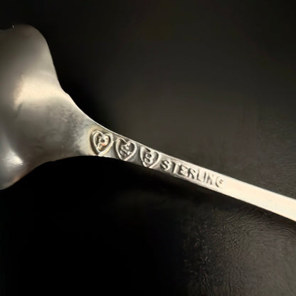 Antik souvenir teske i sterlingsølv, motiv Mount Tacoma og Native American, USA ca. 1900 - Frøken Lilly